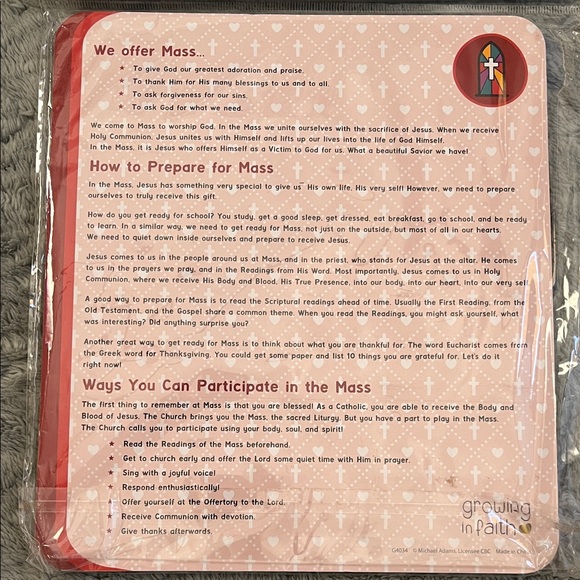 "Going to Mass" Catholic Kids Chart - Red - Picture 4 of 7